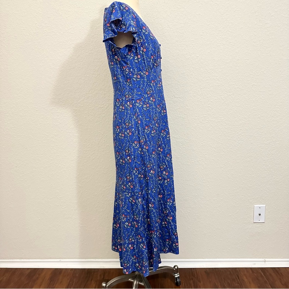 LOFT Blue Floral Pattern Dress - Picture 6 of 9
